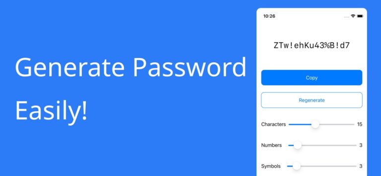 Quick Password Generator для iOS — скриншот 1
