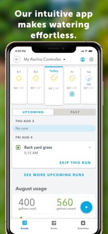 Rachio для iOS — скриншот 1