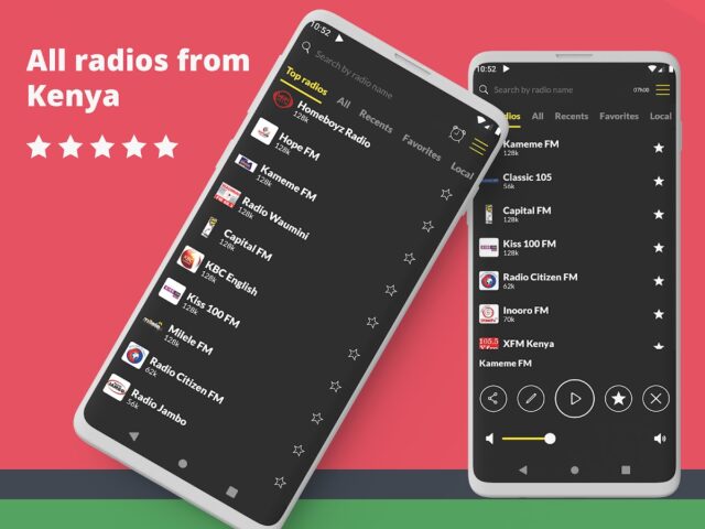 Радио Кения FM онлайн для Android — скриншот 1