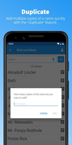 Random Name Picker для Android — скриншот 5