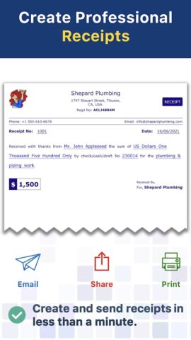 Receipt Maker — Sign & Send для Android — скриншот 1