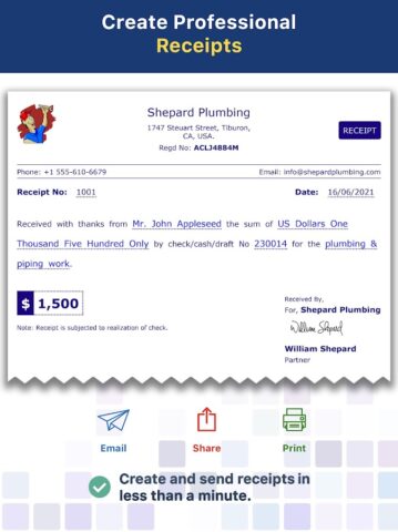 Receipt Maker — Sign & Send для Android — скриншот 5