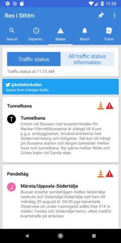 Res i STHLM: SL reseplanerare для Android — скриншот 3