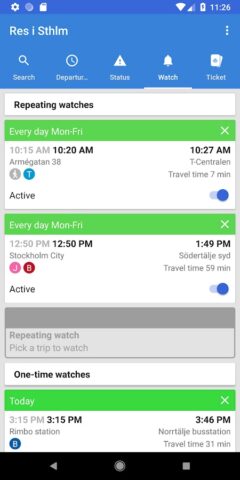 Res i STHLM: SL reseplanerare для Android — скриншот 4