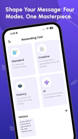 Инструмент перефразирования для Android — скриншот 2