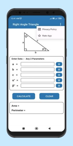 Right Triangle Calculator для Android — скриншот 3