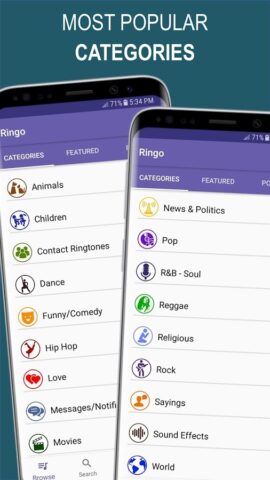 Ringo Ringtones Notifications для Android — скриншот 2