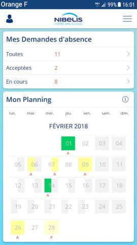 SIRH Nibelis для Android — скриншот 2