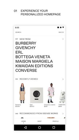SSENSE: Luxury Shopping для Android — скриншот 1