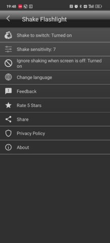 Встряхиваемый фонарик для Android — скриншот 3