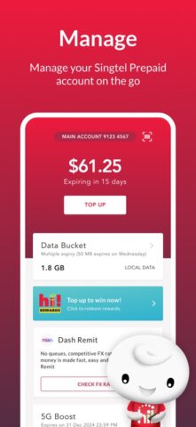 Singtel Prepaid hi!App для iOS — скриншот 1