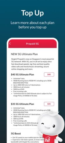 Singtel Prepaid hi!App для iOS — скриншот 3