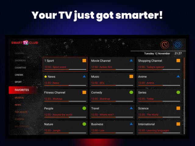 Smart TV club IPTV, OTT player для Android — скриншот 3