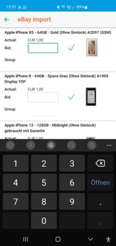 Снайпер аукционов на ebay для Android — скриншот 2