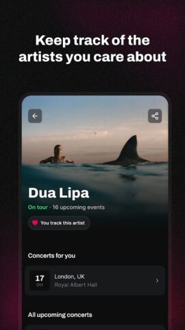 Songkick Concerts для Android — скриншот 2