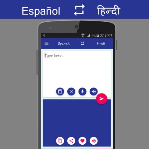 Spanish Hindi Translator для Android — скриншот 1