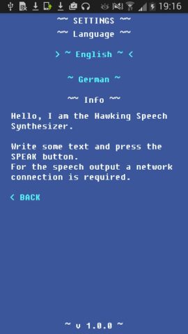 Speech Synthesizer — Hawking для Android — скриншот 3