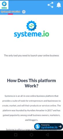 Overview of systeme.io для Android — скриншот 2