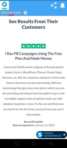 Overview of systeme.io для Android — скриншот 5