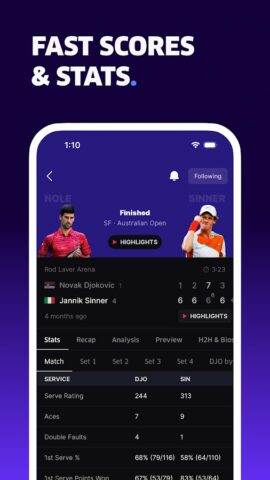 TNNS: Tennis Live Scores для Android — скриншот 2