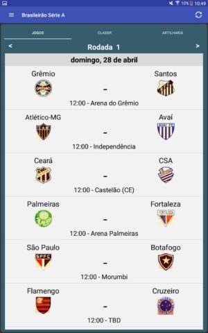 Tabela Brasileirão 2026 для Android — скриншот 1