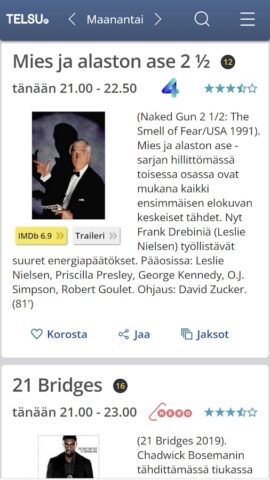 Telsu.fi TV-opas для Android — скриншот 2