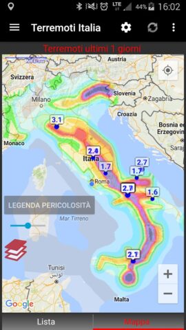 Terremoti Italia для Android — скриншот 4
