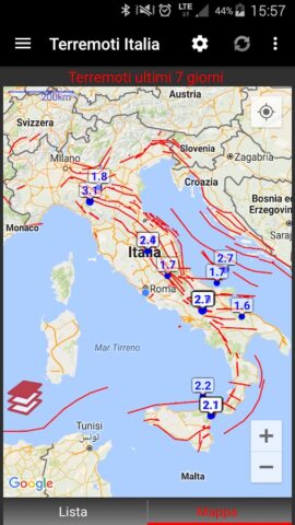 Terremoti Italia для Android — скриншот 5