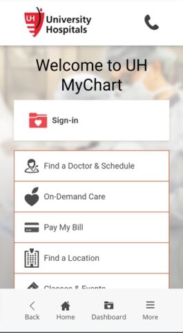 UH MyChart для Android — скриншот 1