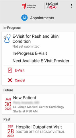 UH MyChart для Android — скриншот 4