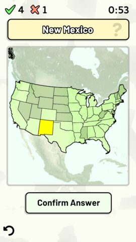 US States Quiz для Android — скриншот 1