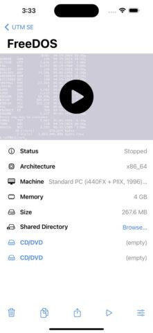 UTM SE: Retro PC emulator для iOS — скриншот 2