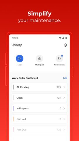 UpKeep Рабочие задания для Android — скриншот 1