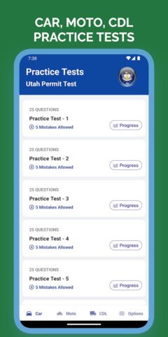 Utah DMV Practice Test для Android — скриншот 1
