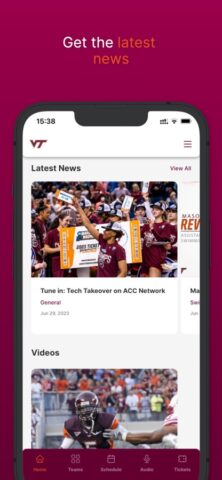 Virginia Tech HokieSports для iOS — скриншот 1