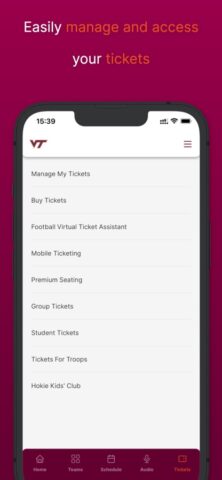 Virginia Tech HokieSports для iOS — скриншот 3
