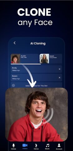 Voice & Face Cloning: Clony AI для Android — скриншот 3