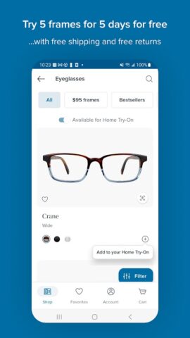 Warby Parker для Android — скриншот 2