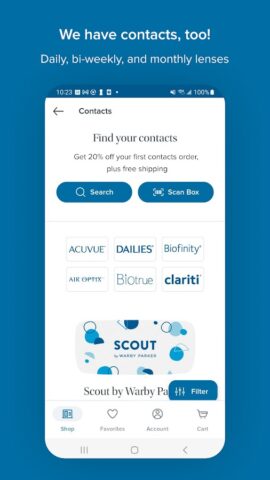 Warby Parker для Android — скриншот 4