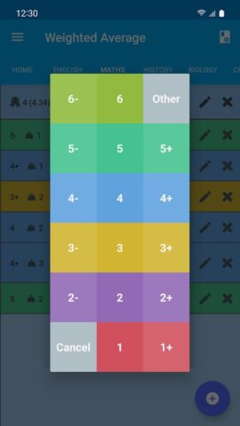 Weighted Average Grade Calc для Android — скриншот 3