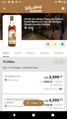 WhiskeySearcher: Whisky Prices для Android — скриншот 2