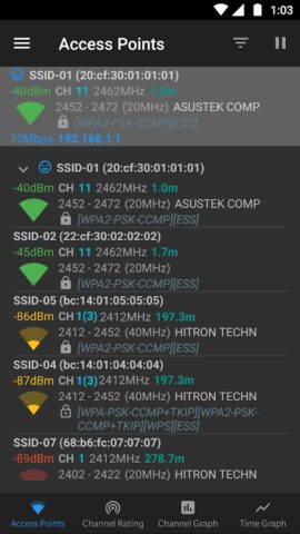 WiFi Analyzer (open-source) для Android — скриншот 2