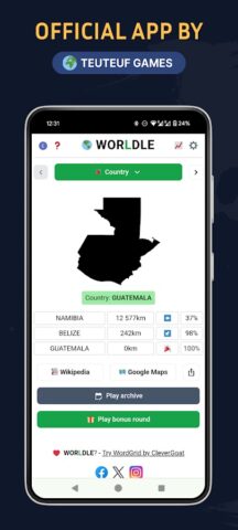 Worldle — Guess The Country! для Android — скриншот 1