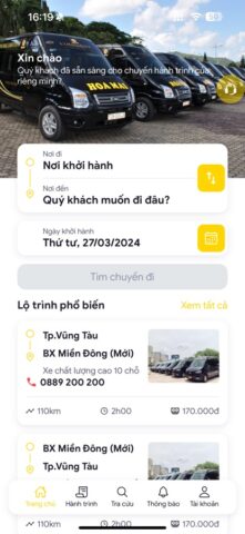 Xe Hoa Mai для iOS — скриншот 1