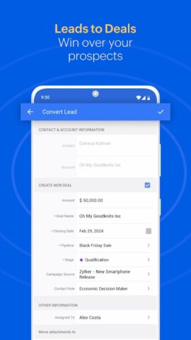 Zoho CRM — Sales & Marketing для Android — скриншот 3