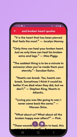 Sad Broken Heart Quotes для Android — скриншот 5
