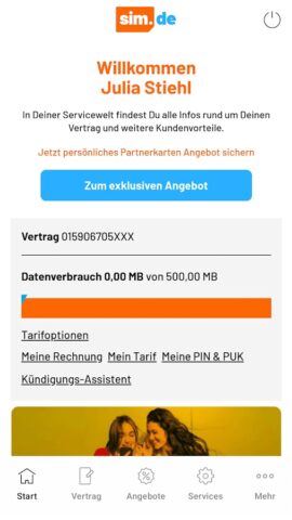 sim.de Servicewelt для Android — скриншот 1
