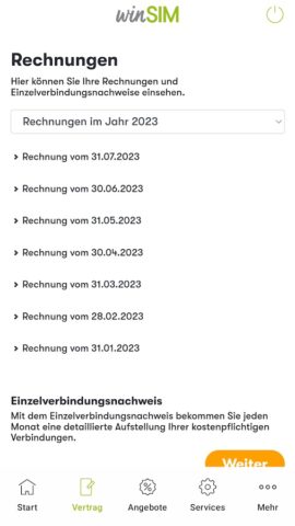 winSIM  Servicewelt для Android — скриншот 2