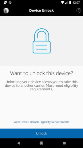 AT&T Device Unlock для Android — скриншот 1