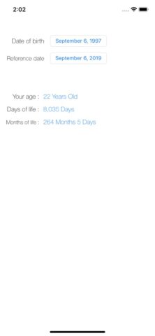 Возраст Калькулятор Life дней для iOS — скриншот 1